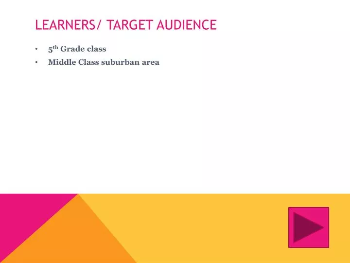 learners target audience
