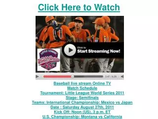 watch japan vs california little league world series basebal
