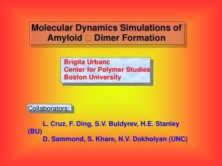 Molecular Dynamics Simulations of Amyloid ? Dimer Formation