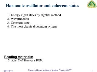 Harmonic oscillator and coherent states