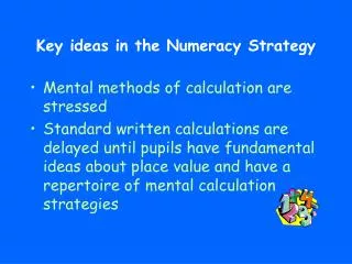 Key ideas in the Numeracy Strategy