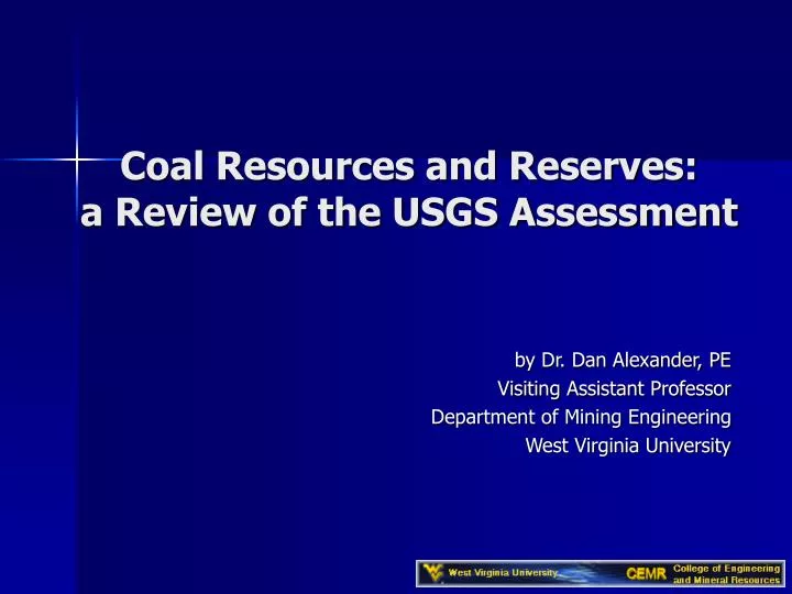 coal resources and reserves a review of the usgs assessment