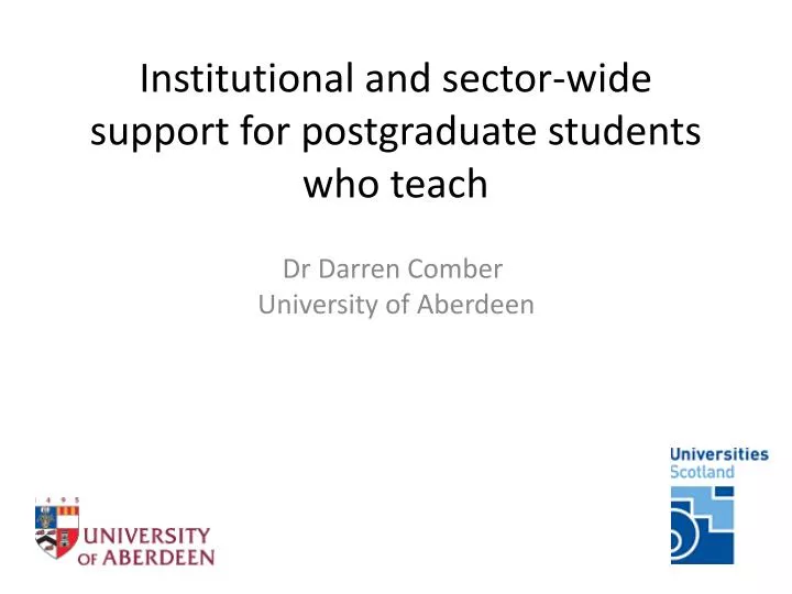 institutional and sector wide support for postgraduate students who teach