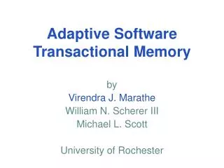 Adaptive Software Transactional Memory