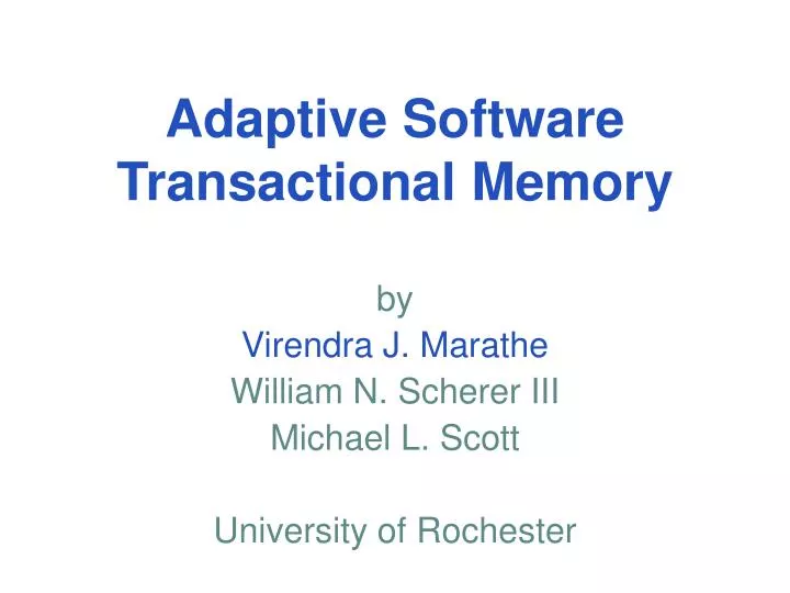 adaptive software transactional memory
