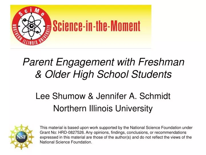 parent engagement with freshman older high school students