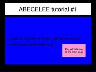 ABECELEE tutorial #1