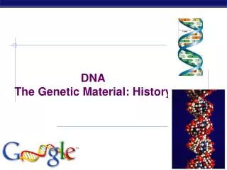 DNA The Genetic Material: History