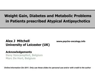 Alex J Mitchell www.psycho-oncology.info University of Leicester (UK) Acknowledgements Dav