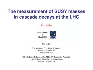 The measurement of SUSY masses in cascade decays at the LHC