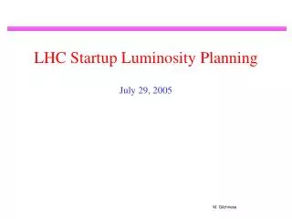 LHC Startup Luminosity Planning