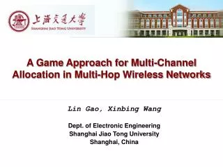 A Game Approach for Multi-Channel Allocation in Multi-Hop Wireless Networks