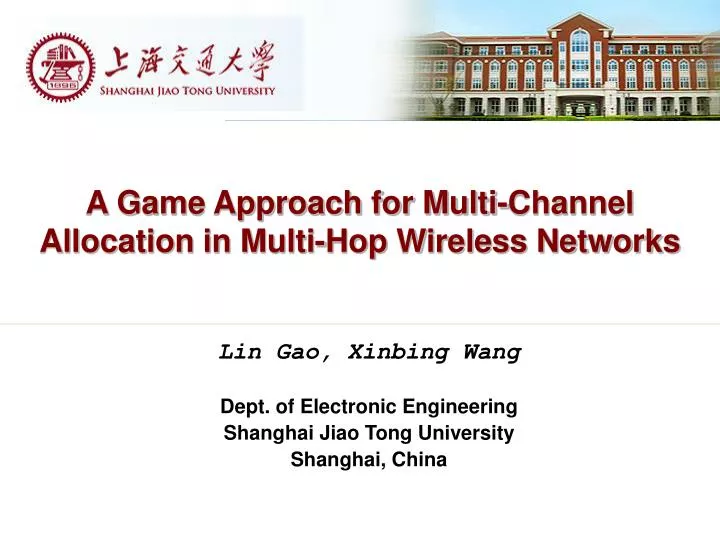 a game approach for multi channel allocation in multi hop wireless networks