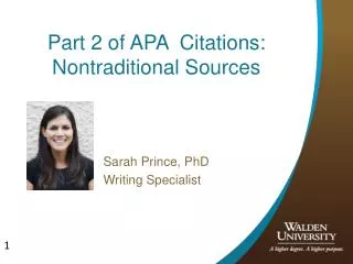 Part 2 of APA Citations: Nontraditional Sources