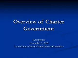 Overview of Charter Government