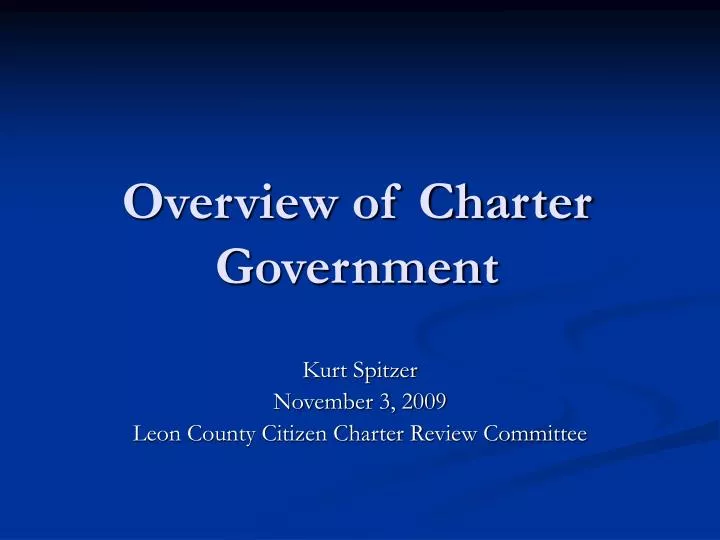 overview of charter government