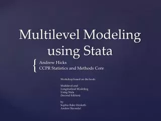 Multilevel Modeling using Stata
