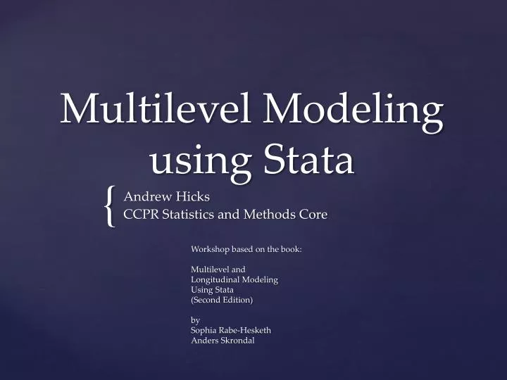 multilevel modeling using stata