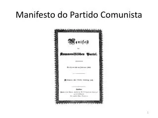 manifesto do partido comunista