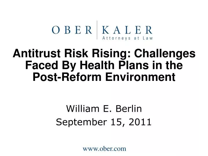 antitrust risk rising challenges faced by health plans in the post reform environment