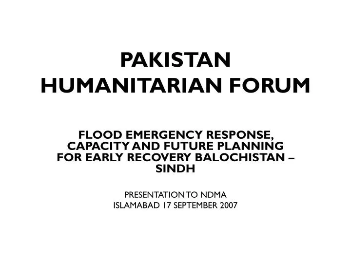 pakistan humanitarian forum