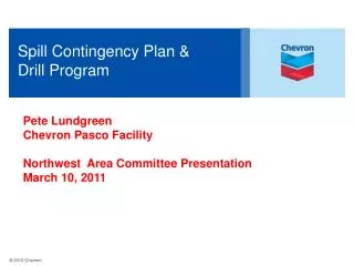 Spill Contingency Plan &amp; Drill Program