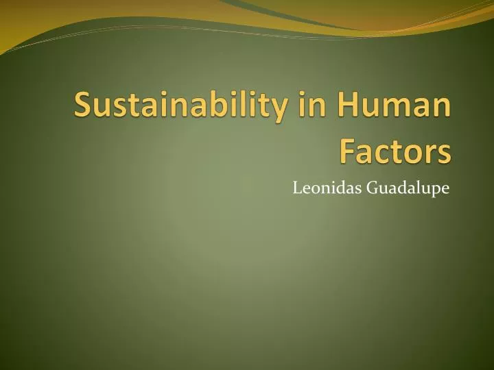 sustainability in human factors