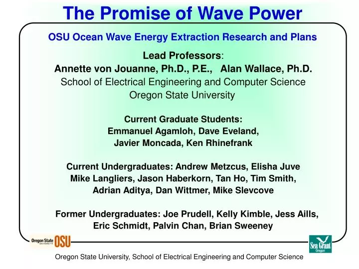 the promise of wave power osu ocean wave energy extraction research and plans