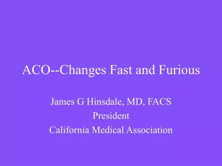 aco changes fast and furious