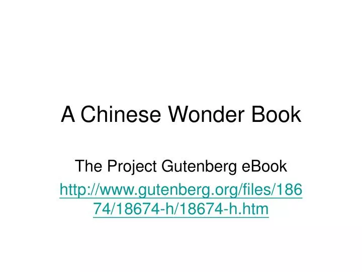 a chinese wonder book