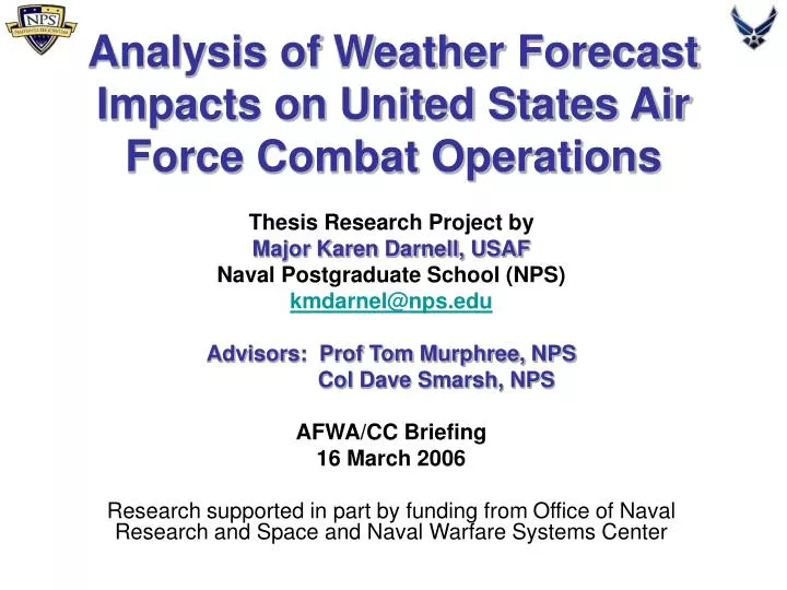 analysis of weather forecast impacts on united states air force combat operations