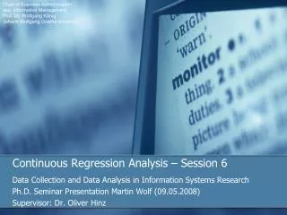 Continuous Regression Analysis – Session 6