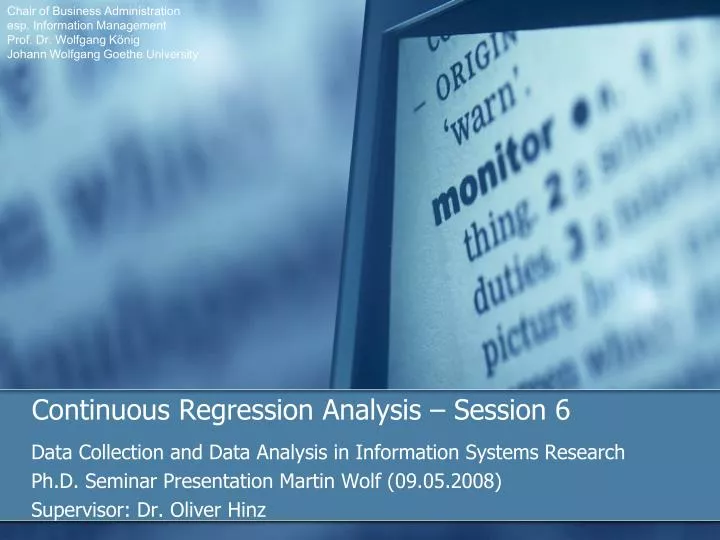 continuous regression analysis session 6