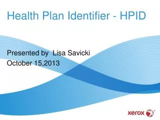 Health Plan Identifier - HPID