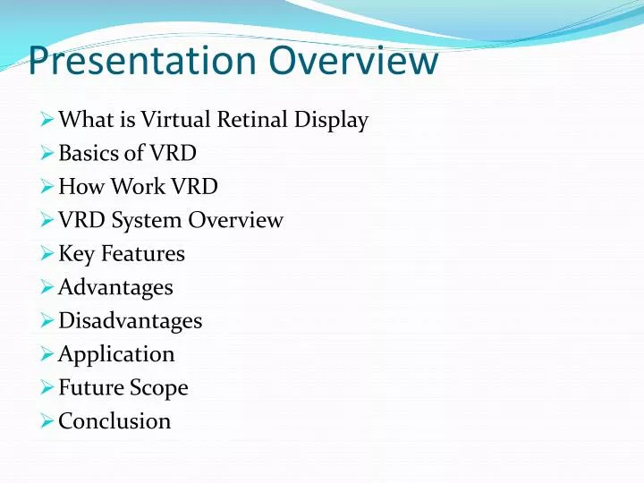 presentation overview