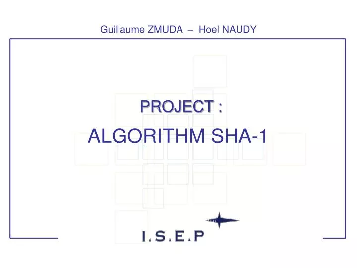 project algorithm sha 1