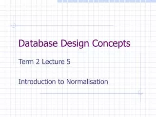 Database Design Concepts