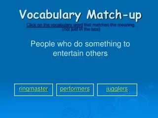 Vocabulary Match-up