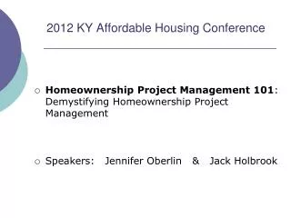 2012 KY Affordable Housing Conference