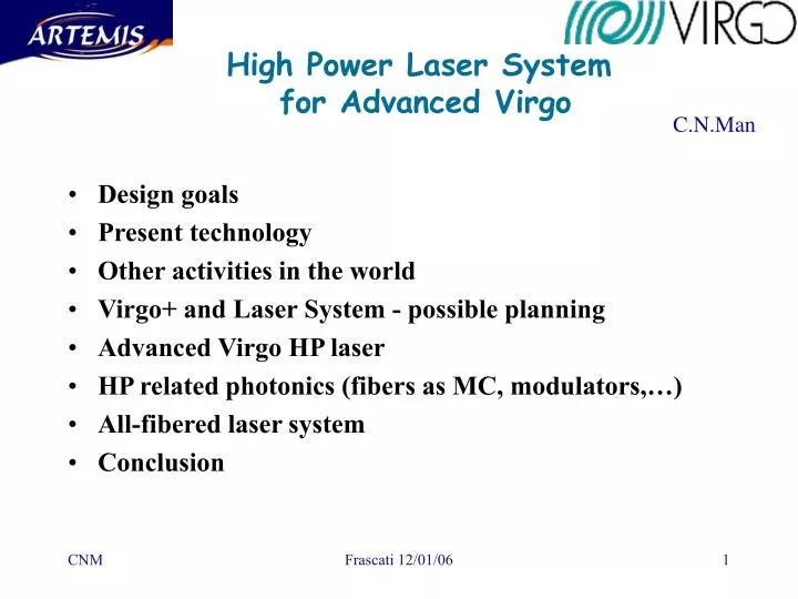 high power laser system for advanced virgo