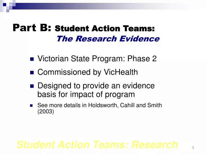 part b student action teams the research evidence