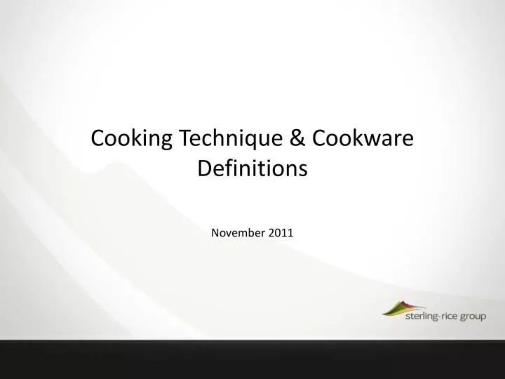 cooking technique cookware definitions