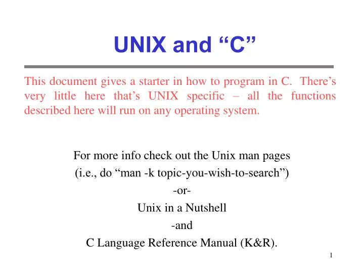 unix and c