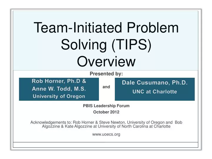 team initiated problem solving tips overview