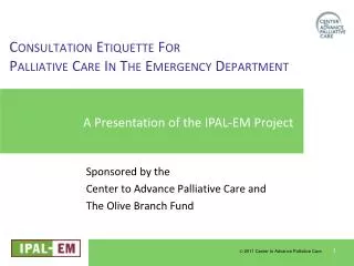 Consultation Etiquette For Palliative Care In The Emergency Department