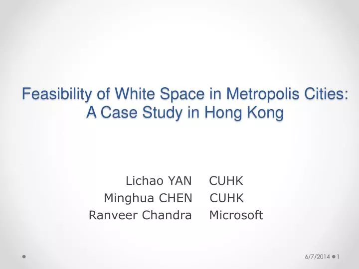 feasibility of white space in metropolis cities a case study in hong kong