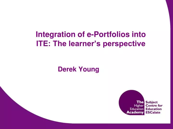 integration of e portfolios into ite the learner s perspective