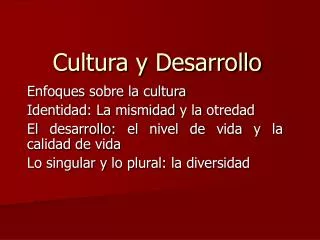 cultura y desarrollo