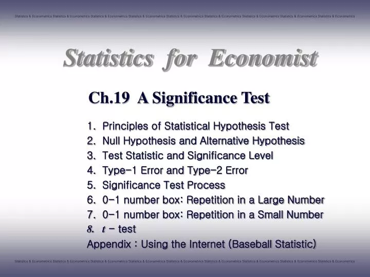 ch 19 a significance test
