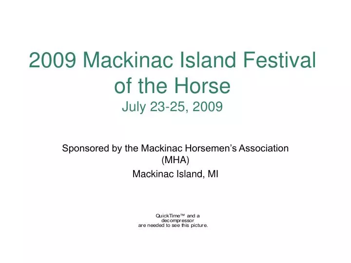 2009 mackinac island festival of the horse july 23 25 2009